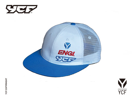 YCF White/Blue Snapback Hat