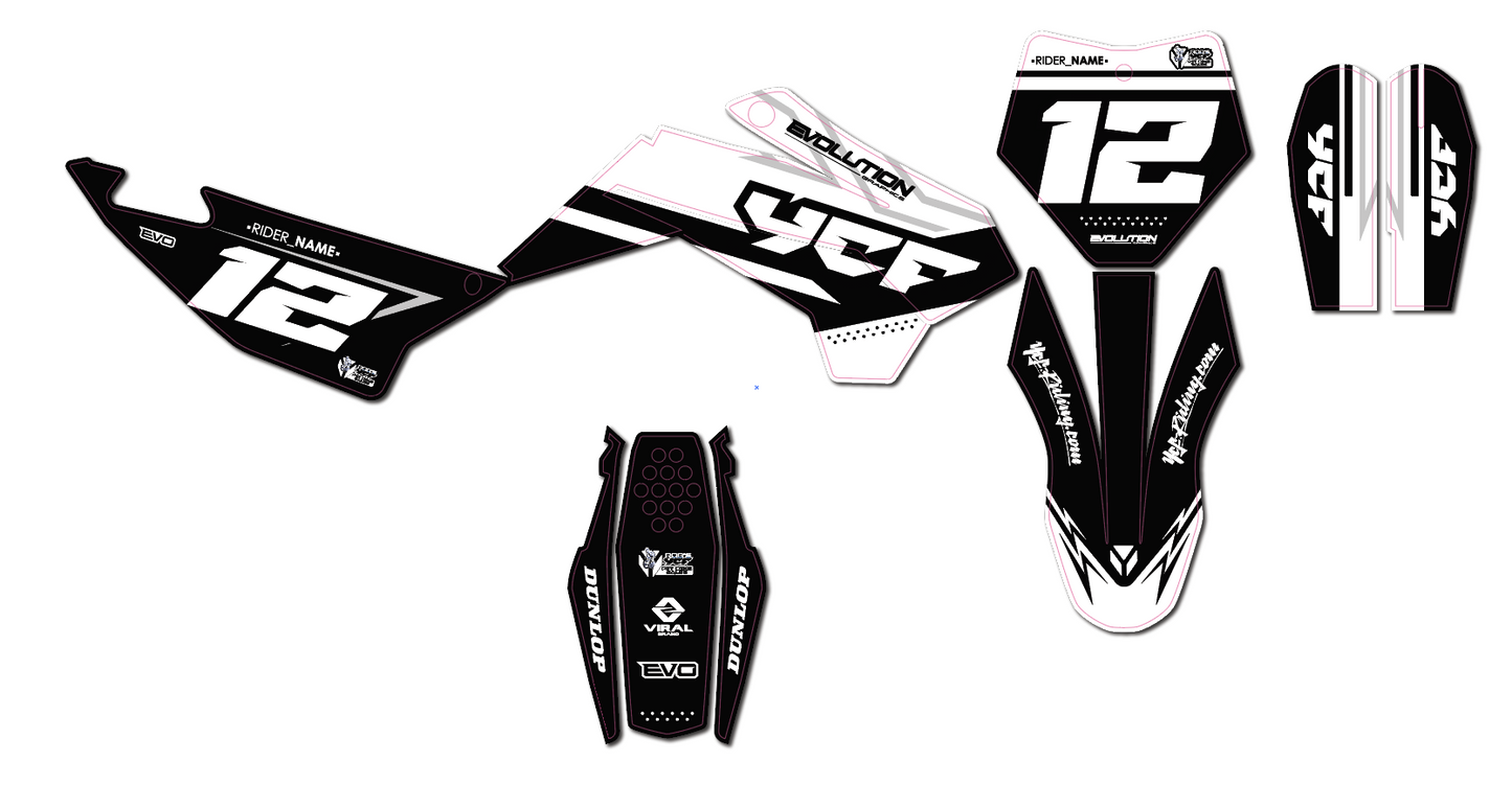 ROBS YCF EVOLUTION GRAPHIC KIT (WHITE)